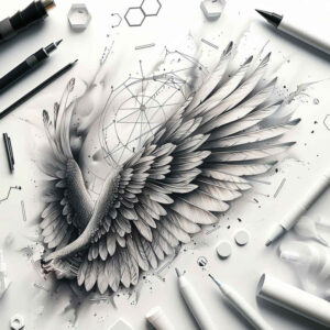 spirituality-symbol-wings-tattoo – tattoo design ideas free ai generated – neotraditional-layered-fill – for-inner-arm – Gallery: wings-inkby-ai