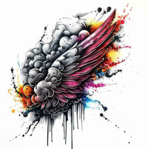 spirituality-symbol-wings-tattoo – tattoo design ideas free ai generated – neotraditional-refined-lines – for-back-of-neck – Gallery: wings-inkby-ai
