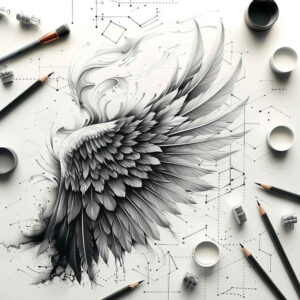 spirituality-symbol-wings-tattoo – tattoo design ideas free ai generated – realism-color-precision – for-fingers – Gallery: wings-inkby-ai