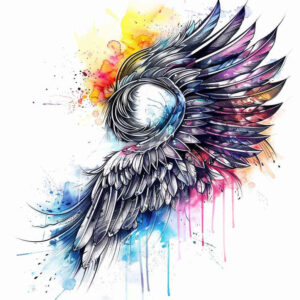 spirituality-symbol-wings-tattoo – tattoo design ideas free ai generated – realism-contrast-ink – for-heel – Gallery: wings-inkby-ai