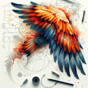 spirituality-symbol-wings-tattoo – tattoo design ideas free ai generated – realism-photorealistic-drawing – for-lower-chest – Gallery: wings-inkby-ai