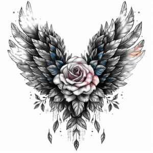 spirituality-symbol-wings-tattoo – tattoo design ideas free ai generated – surrealism-ambiguous-space – for-collarbone – Gallery: wings-inkby-ai