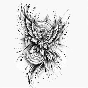 spirituality-symbol-wings-tattoo – tattoo design ideas free ai generated – surrealism-phantasm – for-temple – Gallery: wings-inkby-ai