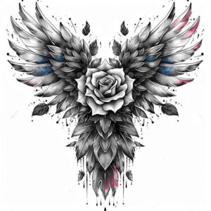 strength-symbol-wings-tattoo-for-men – tattoo design ideas free ai generated – neotraditional-refined-color-palette – for-fingers – Gallery: wings-inkby-ai