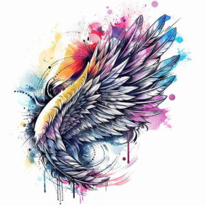 strength-symbol-wings-tattoo-for-men – tattoo design ideas free ai generated – realism-deep-shadows – for-upper-back – Gallery: wings-inkby-ai