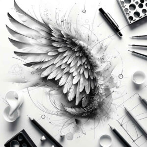 strength-symbol-wings-tattoo-for-men – tattoo design ideas free ai generated – realism-mirrored-effect – for-back-of-neck – Gallery: wings-inkby-ai