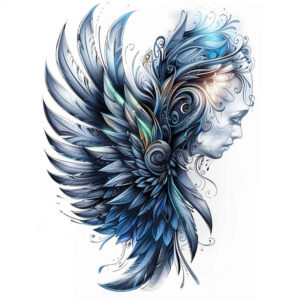 strength-symbol-wings-tattoo-for-men – tattoo design ideas free ai generated – realism-natural-contours – for-thigh – Gallery: wings-inkby-ai