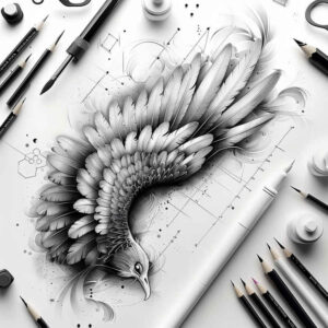 strength-symbol-wings-tattoo-for-men – tattoo design ideas free ai generated – realism-natural-finish – for-forearm – Gallery: wings-inkby-ai