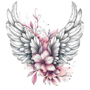 strength-symbol-wings-tattoo-for-men – tattoo design ideas free ai generated – realism-realistic-color – for-sternum – Gallery: wings-inkby-ai