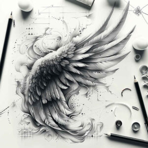 symbolic-wings-tattoo – tattoo design ideas free ai generated – neotraditional-vibrant-palette – for-biceps – Gallery: wings-inkby-ai