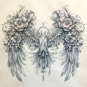 symbolic-wings-tattoo – tattoo design ideas free ai generated – realism-glass-effect – for-outer-arm – Gallery: wings-inkby-ai