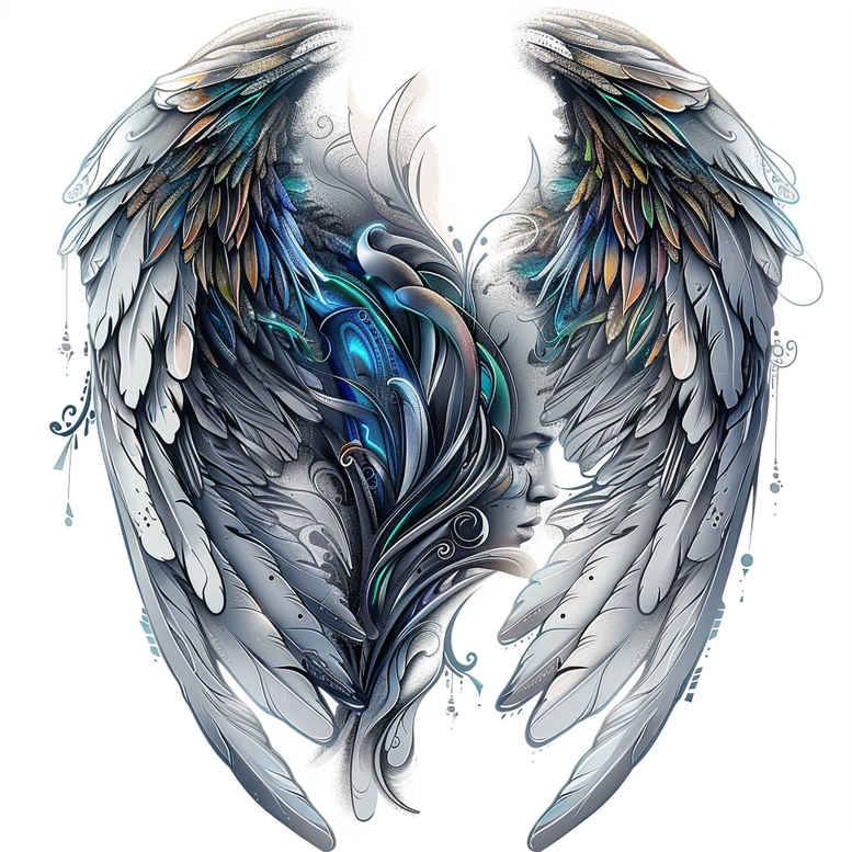 wings tattoo design ideas Realism textured skin air tattoo endurance and power