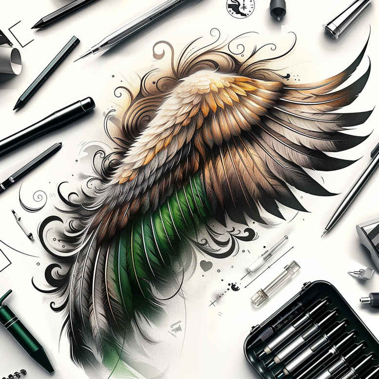 wings tattoo design ideas subtle tone air tattoo meaning resilience