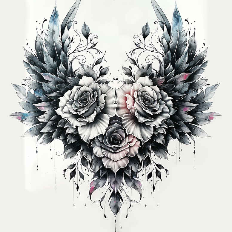 wings tattoo design ideas dramatic lighting air tattoo shows resilience