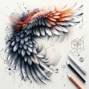 wings tattoo design ideas soft-focus airy elegance for sternum