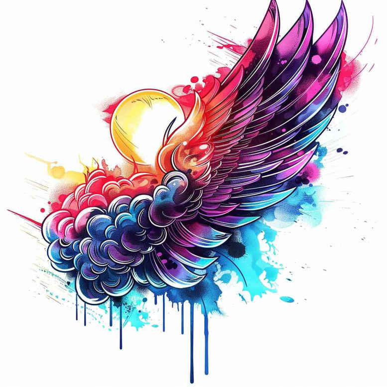 wings tattoo design ideas crisp airy elegance symbolising perseverance
