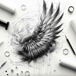 wings tattoo design ideas color richness angelic grace represents endurance