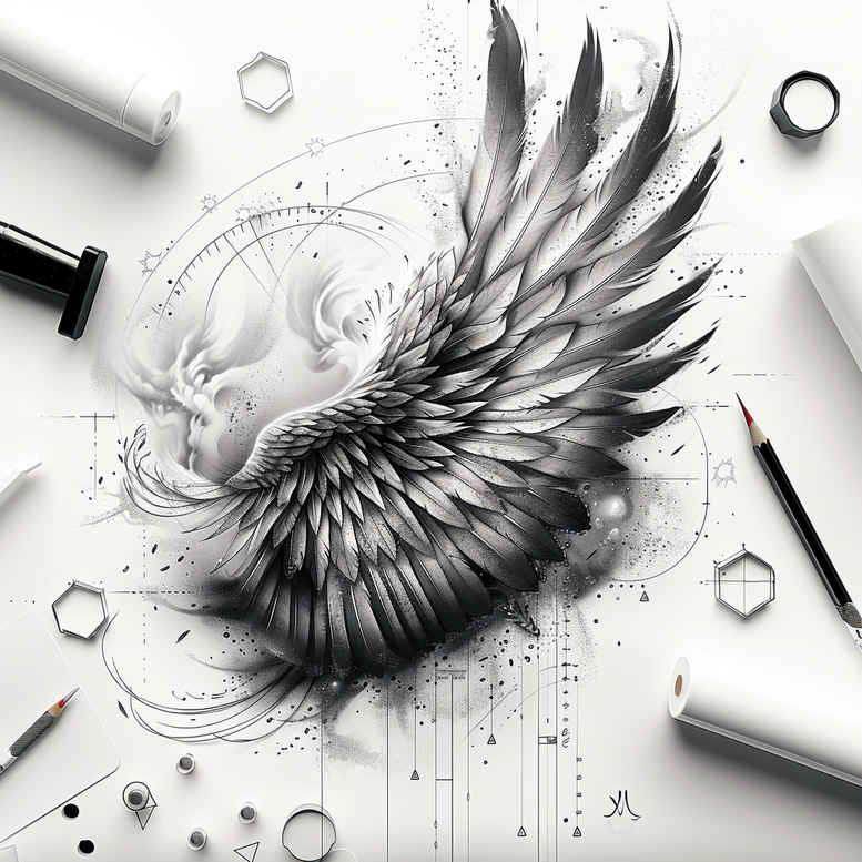 wings tattoo design ideas color richness angelic grace represents endurance