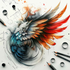 wings tattoo design ideas Realism illusion of depth celestial arc for triceps