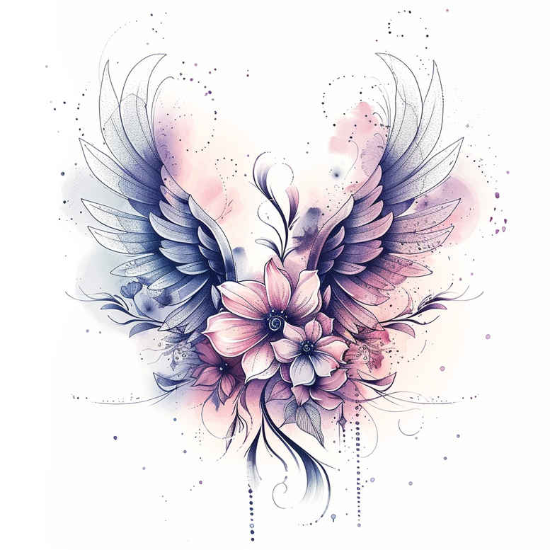 wings tattoo design ideas Surrealism distorted reality celestial glide for chest
