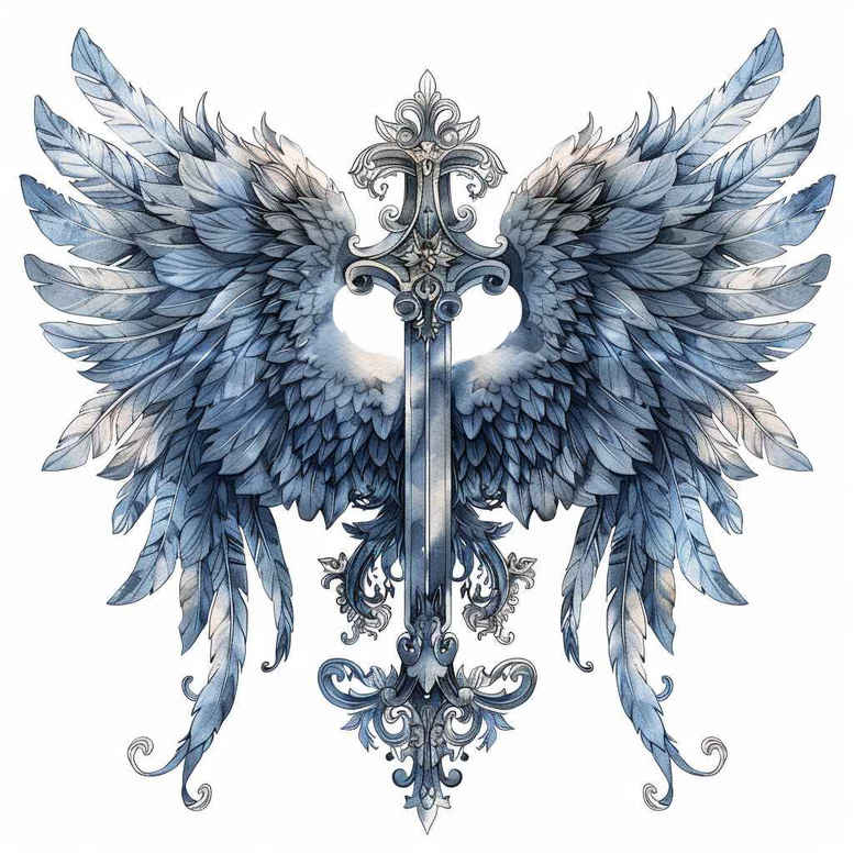 wings tattoo design ideas Realism seamless blend divine plume symbol of resilience