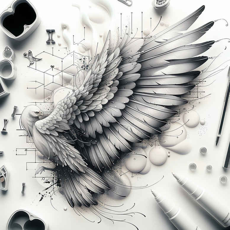 wings tattoo design ideas Surrealism impossible forms ethereal rise shows resilience