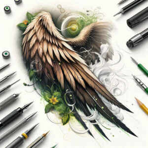 wings tattoo design ideas rich blacks feathered lift for outer arm