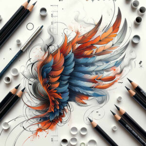 wings tattoo design ideas moody feathered lift for thigh