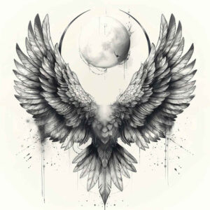 wings tattoo design ideas Surrealism melted shapes flight symbol for elbow