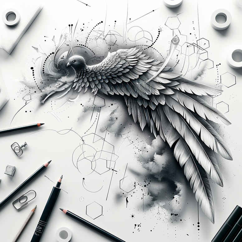 wings tattoo design ideas Realism soft focus graceful curve for ankle