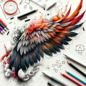 wings tattoo design ideas detailed linework graceful curve for back