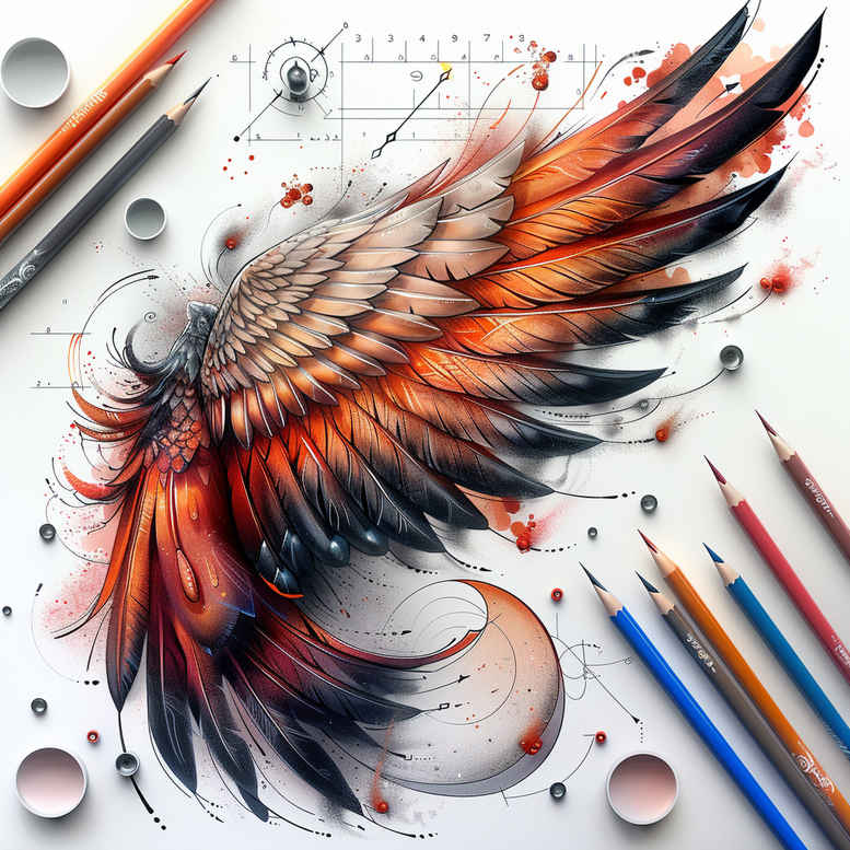 wings tattoo design ideas vivid gradients heavenly reach for foot