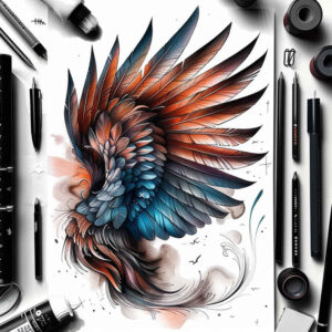 wings tattoo design ideas Realism color precision heavenly reach for toe