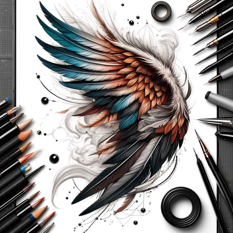 wings tattoo design ideas Realism natural look high ascent meaning strength