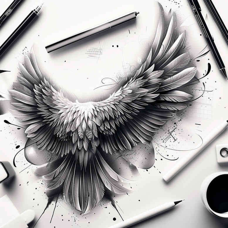 wings tattoo design ideas abstract high ascent symbol of courage