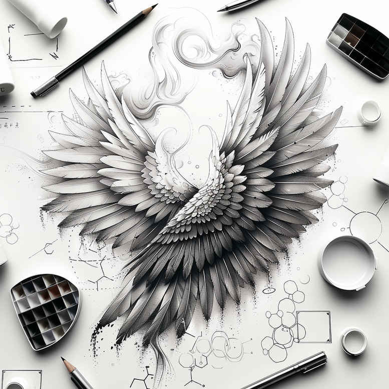 wings tattoo design ideas true-to-life light bearer for abdomen