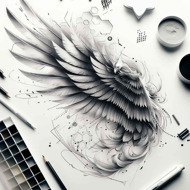 wings tattoo design ideas Realism realistic color light trace for hand