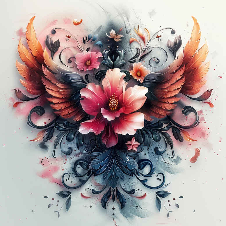 wings tattoo design ideas Realism high definition light trace represents resilience