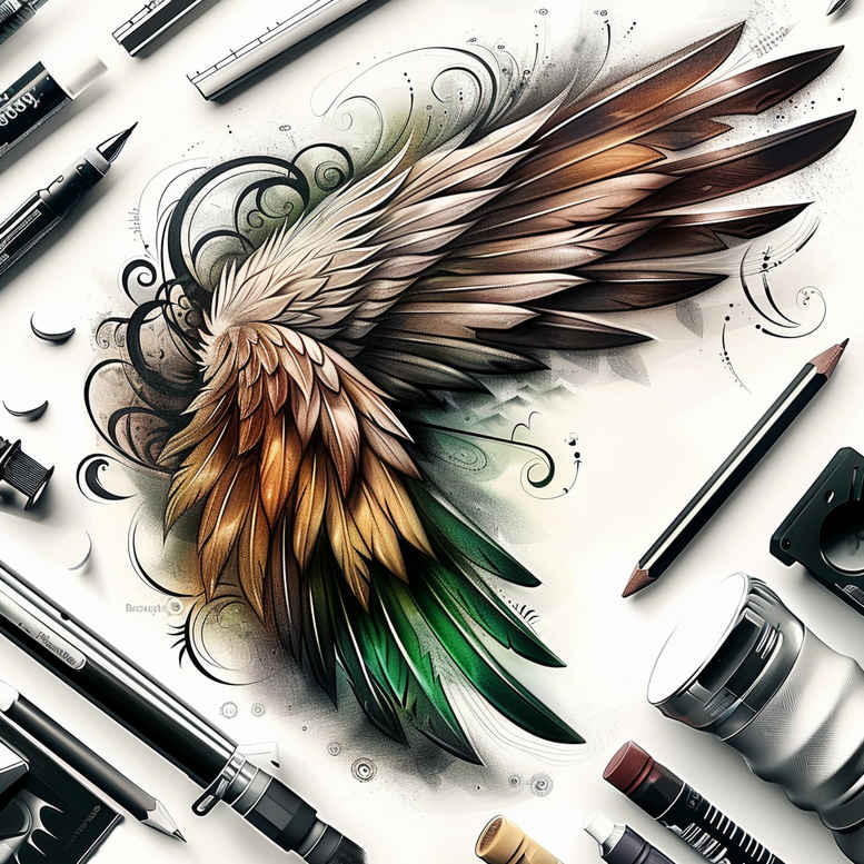 wings tattoo design ideas Neotraditional sharp edges sacred air shows endurance