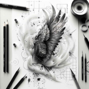 wings tattoo design ideas Realism lifelike eyes sky freedom symbolising endurance