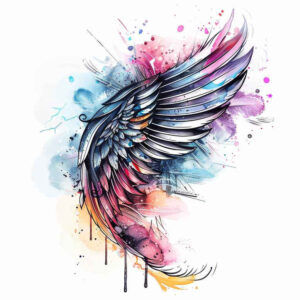 wings tattoo design ideas Neotraditional balanced tones skybound form endurance and power
