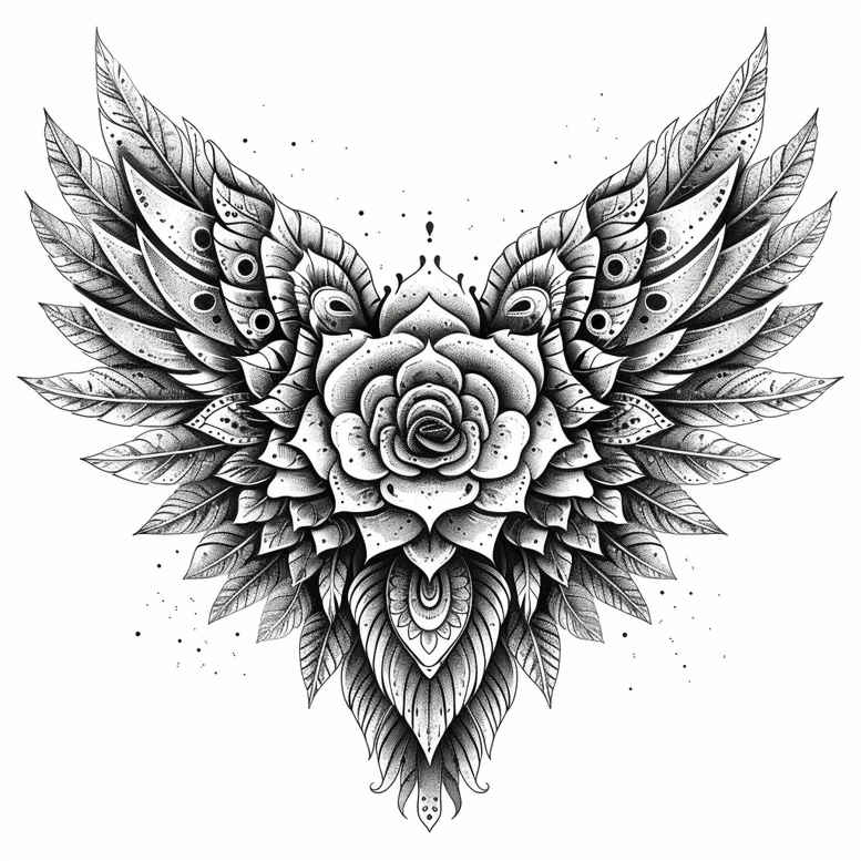 wings tattoo design ideas Surrealism unreal skybound form resilience and power