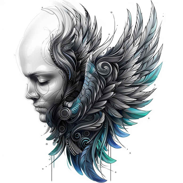 wings tattoo design ideas Realism high definition skyward pull for stomach