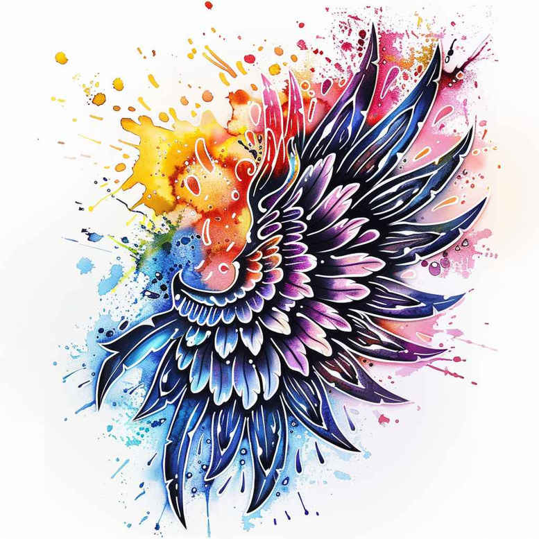 wings tattoo design ideas Realism high definition skyward pull symbolising perseverance