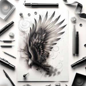 wings tattoo design ideas Realism light play spirit lift determination and power