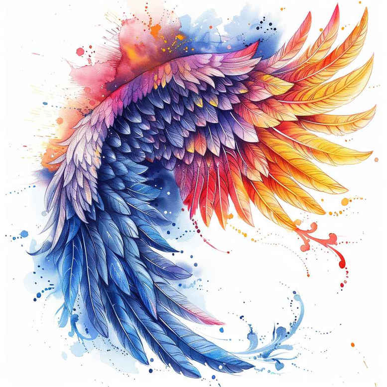 wings tattoo design ideas watercolor-style spirit lift for elbow