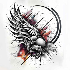 transcendence-motif-wings-tattoo – tattoo design ideas free ai generated – neotraditional-gradient-fills – for-shoulder – Gallery: wings-inkby-ai
