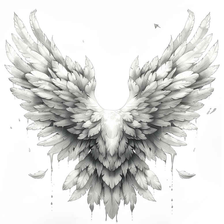 transcendence-motif-wings-tattoo – tattoo design ideas free ai generated – realism-volume-effect – for-palm – Gallery: wings-inkby-ai