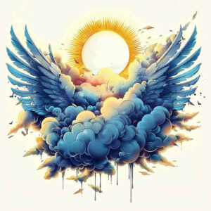 transcendence-motif-wings-tattoo – tattoo design ideas free ai generated – surrealism-ghostly-shapes – for-wrist – Gallery: wings-inkby-ai