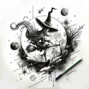 alchemy-motif-tattoo – tattoo design ideas free ai generated – torment – for-spine – Gallery: witches-inkby-ai